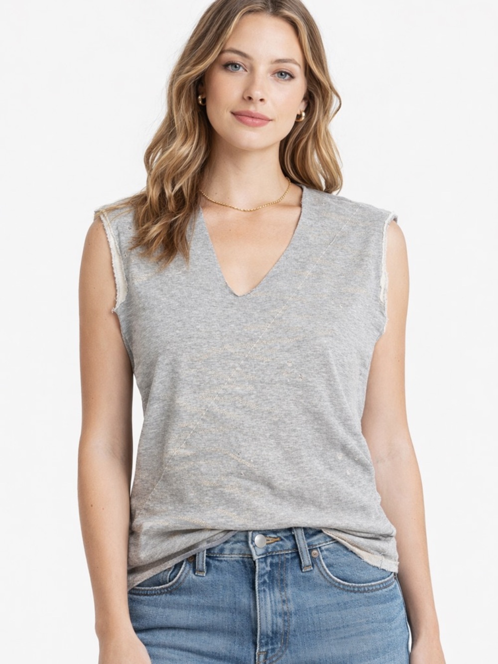 Armani Exchange distressed sweatshirt vest size Medium